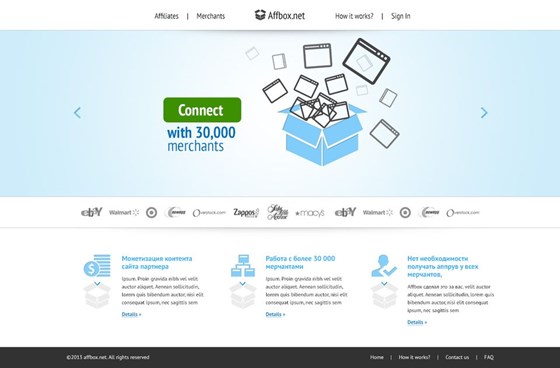 Custom Website Design : Affbox - Service Website Design by Dezayo