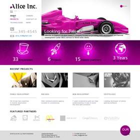 Custom Website Design : Alice Inc. - Corporate Website Design by Dezayo